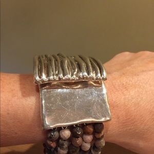 Sterling silver and genuine stone bracelet